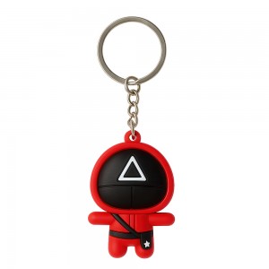 Колекційні брелки на ключі, рюкзак моделька охоронця Гра в кальмара "Трикутник. Солдат" 55х32 мм (12) Колекційні брелки на ключі, рюкзак моделька охоронця Гра в кальмара "Трикутник. Солдат" 55х32 мм (12)