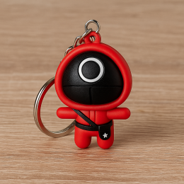 Колекційні брелки на ключі, рюкзак моделька охоронця Гра в кальмара "Коло. Робітник" 55х32 мм (12)