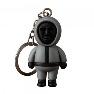 Колекційні брелки на ключі, рюкзак моделька охоронця «Гра в кальмара» "Ведучий 58х30 мм (12) Колекційні брелки на ключі, рюкзак моделька охоронця «Гра в кальмара» "Ведучий 58х30 мм (12)