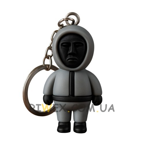 Колекційні брелки на ключі, рюкзак моделька охоронця «Гра в кальмара» "Ведучий 58х30 мм (12)