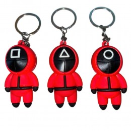 Колекційні брелки на ключі, рюкзак моделька охоронця «Гра в кальмара» 58х26 мм (12)