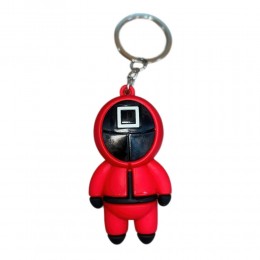 Колекційний брелок на ключі, рюкзак моделька охоронця Гра в кальмара "Квадрат. Охоронець" 58х26 мм (12)