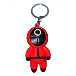 Колекційні брелки на ключі, рюкзак моделька охоронця Гра в кальмара "Коло. Робітник" 58х26 мм (12)