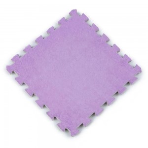 Ігровий м'який плюшевий килимок-пазл 30×30 см 10 шт Фіолетовий з сірим (509)