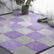 Ігровий м'який плюшевий килимок-пазл 30×30 см 20 шт Фіолетовий з сірим (509)