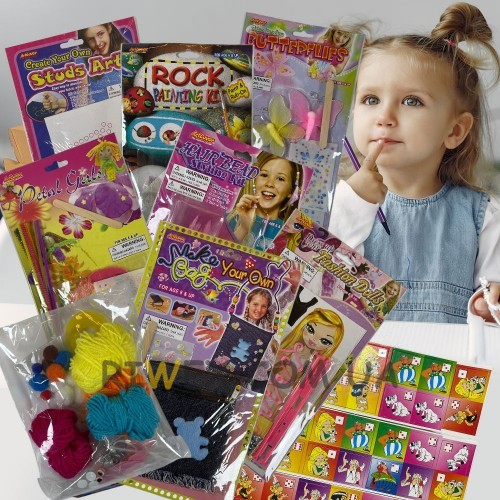 Дитячий набір-подарунок маленькому креативнику 9в1+сюрприз для дівчинки