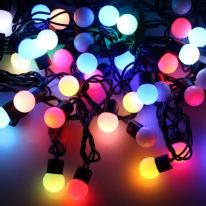 Яркая светодиодная гирлянда «Нить шариков» 80 LED, 8 м, мультицвет, черный кабель (12)