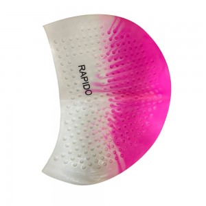 Силіконова шапочка для плавання Bubble Cap RAPIDO для дорослих Рожево-білий (12) Силіконова шапочка для плавання Bubble Cap RAPIDO для дорослих Рожево-білий (12)