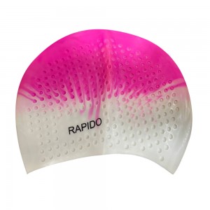 Силіконова шапочка для плавання Bubble Cap RAPIDO для дорослих Рожево-білий (12) Силіконова шапочка для плавання Bubble Cap RAPIDO для дорослих Рожево-білий (12)