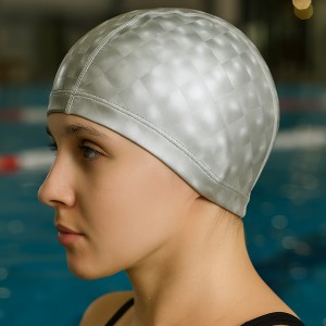 Гумова шапочка для плавання текстильна з покриттям PU SP-Sport PU-3BB Сірий (12)