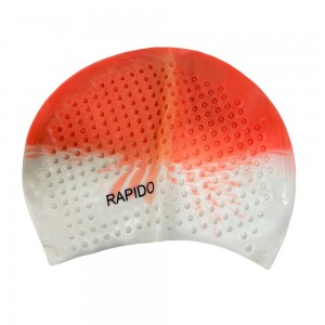 Силиконовая шапочка для плавания Bubble Cap RAPIDO для взрослых Оранжево-белый (12) Силиконовая шапочка для плавания Bubble Cap RAPIDO для взрослых Оранжево-белый (12)