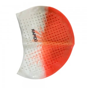 Силиконовая шапочка для плавания Bubble Cap RAPIDO для взрослых Оранжево-белый (12) Силиконовая шапочка для плавания Bubble Cap RAPIDO для взрослых Оранжево-белый (12)