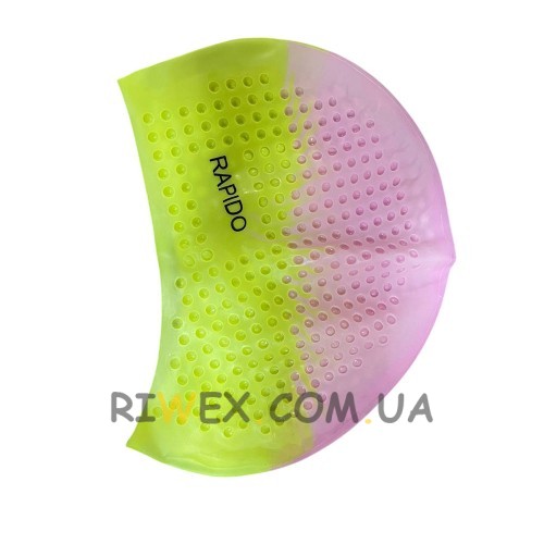 Силіконова шапочка для плавання Bubble Cap RAPIDO для дорослих Рожево-жовтий (12) Силіконова шапочка для плавання Bubble Cap RAPIDO для дорослих Рожево-жовтий (12)