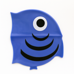 Силиконовая детская шапочка для плавания Синий (12)