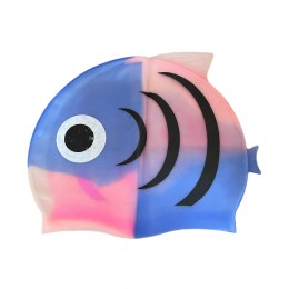 Силиконовая детская шапочка для плавания Голубо-розовый (12)