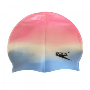 Силіконова дитяча шапочка для плавання Sports Рожево-блакитна (12)