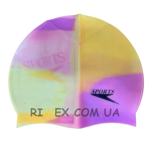 Силіконова дитяча шапочка для плавання Sports Бузково-жовтий (12)