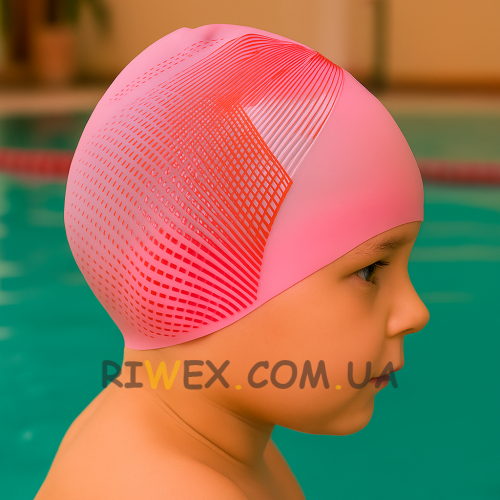 Силіконова шапочка для плавання Рожева (12)