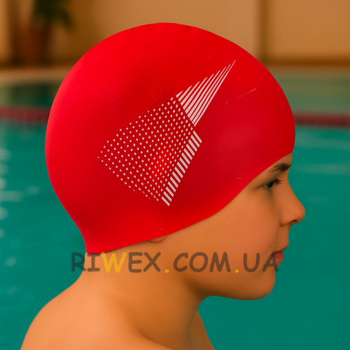 Силіконова шапочка для плавання Червона (12)