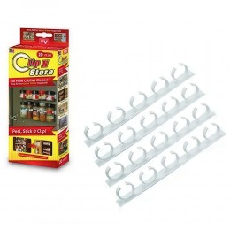 Настінний оргайзер для баночок зі спеціями та соусами Clip N Store на 20 баночок Настінний оргайзер для баночок зі спеціями та соусами Clip N Store на 20 баночок