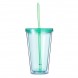 Пластикова чашка для води з трубочкою та кришкою 1л