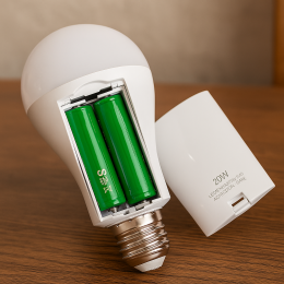 Аварійна акумуляторна LED лампочка NEI HL-E05 2 АКБ 18650 E27 (AMN)