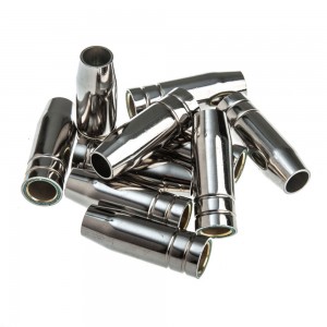 Хромированное гладкое сопло МВ-15 втулка латунь для горелки MIG/MAG P-1069 (JS) Хромированное гладкое сопло МВ-15 втулка латунь для горелки MIG/MAG P-1069 (JS)