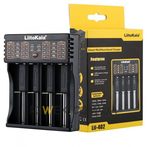 Портативное зарядное устройство для батареек LiitoKala Lii-402 battery charger TYPE-C (AX)