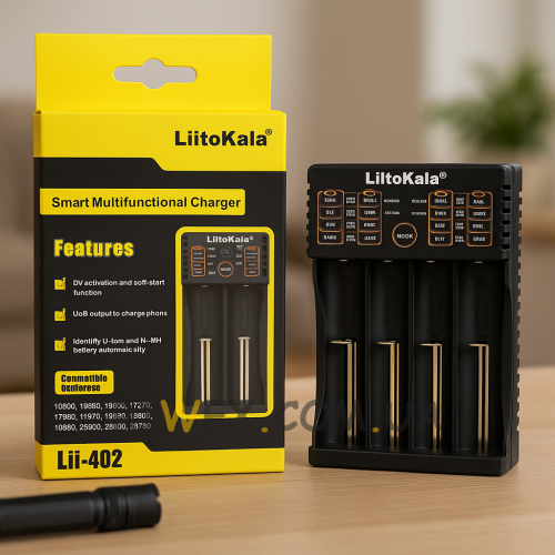 Портативний зарядний пристрій для батарейок LiitoKala Lii-402 battery charger TYPE-C (AX)