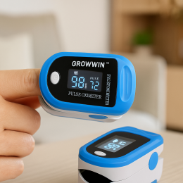 Пульсоксиметр на палець GrowWin Pulse Oximeter X1906 Блакитний