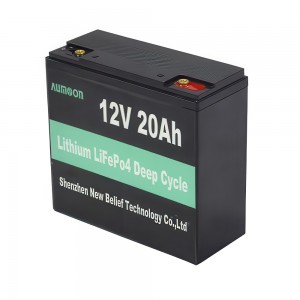  Літій-залізо-фосфатний акумулятор AUMOON  LiFePO4 12,8V-20Ah (256Вт)  BMS (OX)