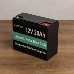 Літій-залізо-фосфатний акумулятор AUMOON  LiFePO4 12,8V-20Ah (256Вт)  BMS (OX)