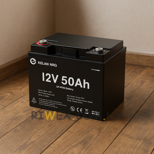  Літій-залізо-фосфатний акумулятор AUMOON LiFePO4 12V-50Ah (640 Вт) BMS, для ДБЖ (OX)