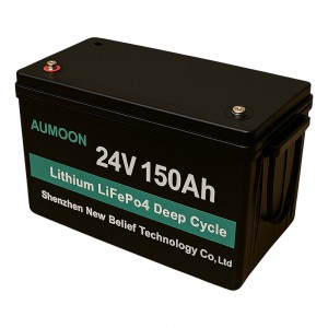 Літій-залізо-фосфатний акумулятор AUMOON LiFePO4 25,6V-150Ah (3,84 КВт) BMS, Bluetoouth, для ДБЖ (OX)