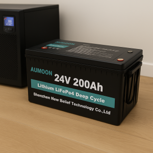 Літій-залізо-фосфатний акумулятор AUMOON LiFePO4 25,6V-200Ah (5,12 КВт) BMS, Bluetoouth, для ДБЖ (OX)