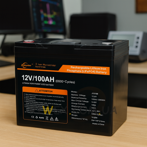Акумулятор Jsdsolar J12100 LiFePO4 12,8V-100Ah 1,28 КВт BMS з екраном (OX)
