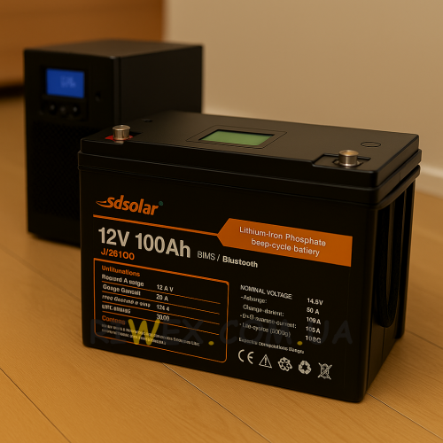 Акумулятор Jsdsolar J12100 LiFePO4 12,8V-100Ah 1,28 КВт BMS з екраном (OX)