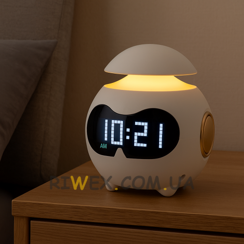 Настільний годинник-будильник з нічником XM Emotion Clock TS-002 Білий (AX)