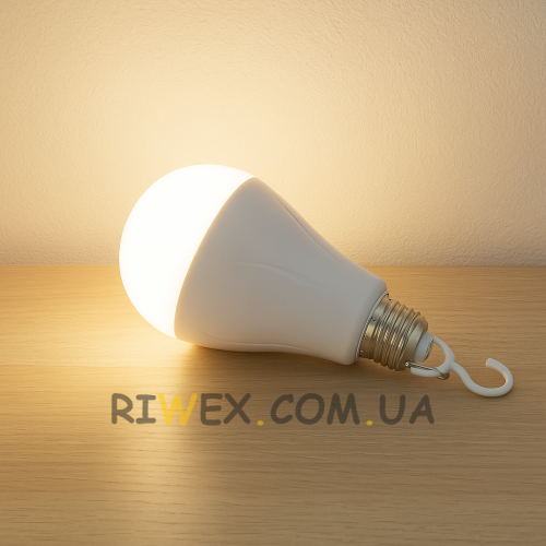 Безпровідна акумуляторна LED лампочка з гачком для підвішування NEI HL-E05 2 АКБ 18650 E27 (AMN)