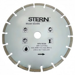 Алмазный диск с сегментным делением для сухой резки STERN S (сегмент) 230x2.6x22.2 P-743 (JS)