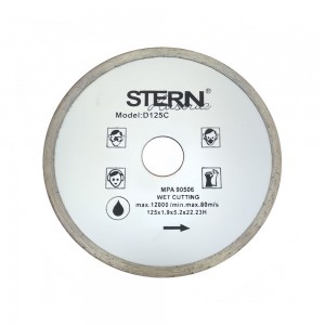 Алмазный диск STERN 125×1.9×22 сплошной высококачественный инструмент для резки твердых материалов 742 (JS) Алмазный диск STERN 125×1.9×22 сплошной высококачественный инструмент для резки твердых материалов 742 (JS)