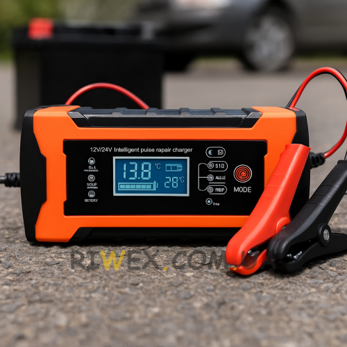 Автомобільний зарядний пристрій для акумулятора авто 24А, 12В, DL-302 (206)