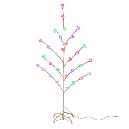 Декоративна гірлянда дерево світлодіодна на стійці 1.5 м 72 лампи, троянди Мульти (4389)