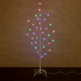 Декоративна гірлянда дерево світлодіодна на стійці 1.5 м 72 лампи, троянди Мульти (4389)