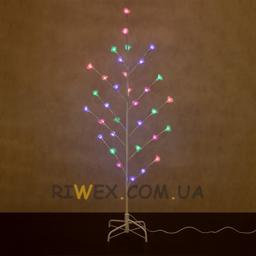 Декоративна гірлянда дерево світлодіодна на стійці 1.5 м 72 лампи, троянди Мульти (4389)