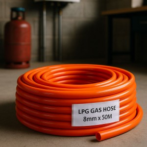 Високоякісний двошаровий газовий шланг Ø8 мм довжиною 50 м P-1870 (JS) Високоякісний двошаровий газовий шланг Ø8 мм довжиною 50 м P-1870 (JS)