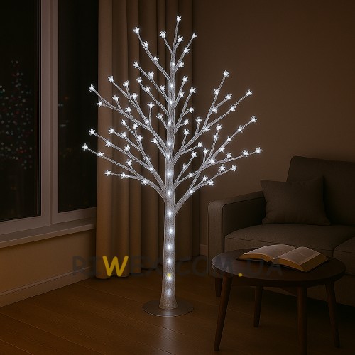 Прикраса для дому, саду чи вітрини світлодіодне дерево «Сакура» 1.8 м, 500 LED, IP44, Білий (4389)