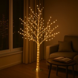 Прикраса для дому, саду чи вітрини світлодіодне дерево «Сакура» 1.8 м, 500 LED, IP44, Теплий білий (4389)