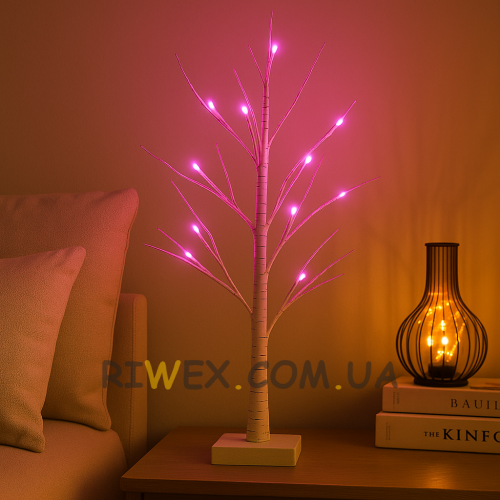 Светодиодный декоративный светильник дереао с аккумулятором BRICO Ultra 90 LED 900Lm ip20 2400mAh Розовый (4389)