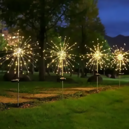 Світлодіодний садовий світильник «Кульбаба» 90 см, 120 LED на сонячній батареї, Теплий (4389)